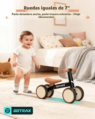 Vista 3 de Gotrax Baby Balance Bike, 7" Silent Wheels, First Gift for Toddlers 1-2 Sturdy Steel Frame, Quick 2-Min Assembly, CPC Certified, Soft Edges, Comfy