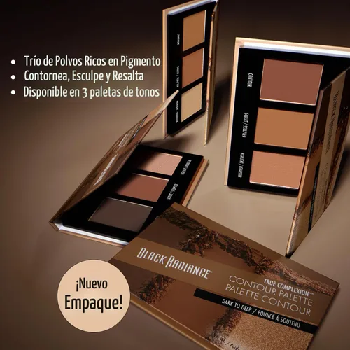 Vista 2 de Black Radiance Paleta de Contorno True Complexion, de Oscuro a Profundo