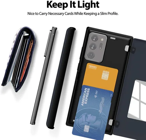 Vista 6 de GOOSPERY Parachoques magnético para puerta compatible con Galaxy Note 20 Ultra, funda tipo billetera con soporte para tarjetas, cierre automático