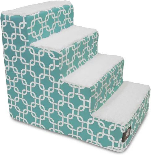 Vista 103 de Majestic Pet - Escaleras portátiles para mascotas suave escalón de espuma de sherpa escalones para perros y gatos rampa para cachorros