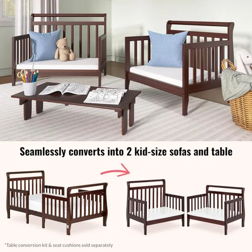 Vista 7 de Cama Infantil Dream On Me modelo Emma, convertible 3 en 1 , Espresso