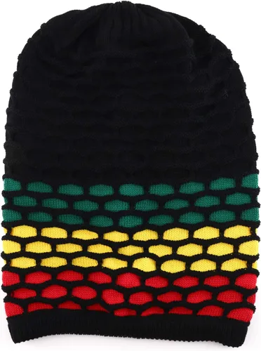 Vista 3 de Rasta Dreadlock Reggae 100% algodón profundo corona larga Beanie Hat