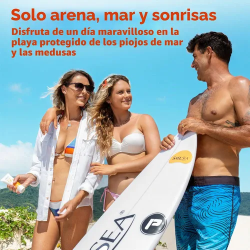Vista 3 de Safe Sea Jellyfish - Protector solar que bloquea las picaduras, SPF 50+ Loción de 4 onzas, impermeable, biodegradable, protector solar corporal
