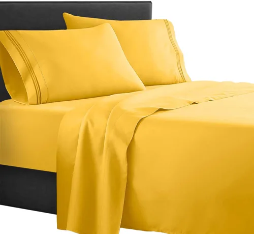 Vista 10 de Juego de sábanas para dormitorio de 4 piezas, colección 1500 Clara Clark.