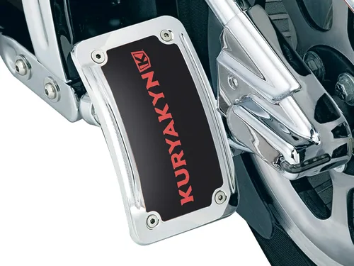 Vista 3 de Kuryakyn Accesorio de acento de motocicleta 3125: soporte de matrícula curvado y marco con iluminación LED, montaje lateral horizontal, negro