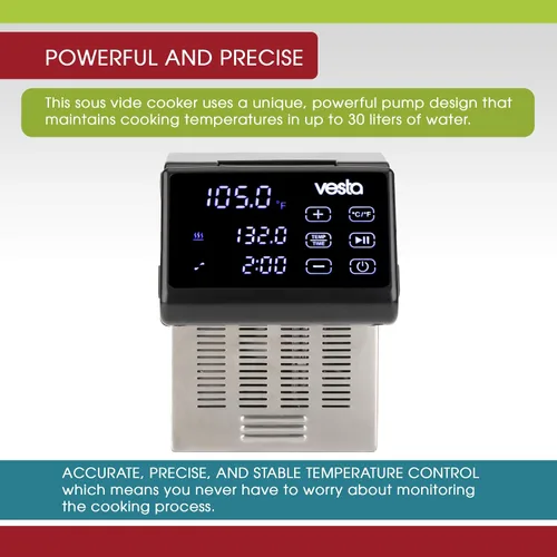 Vista 2 de Vesta Precision Sous Vide Cooker, certificado NSF, capacidad de 40 L