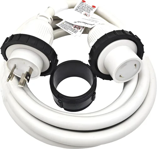 Vista 7 de Parkworld Cable de extensión de alimentación RV Shore, NEMA L5-30 Twist Lock 30A, cable de extensión de barco marino, hembra con collar de sello