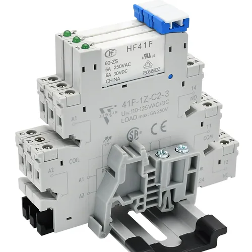 Vista 17 de Relé electromagnético 5VDC SPDT 6Amp, relés de alimentación con indicador LED, base de enchufe, riel DIN, ultra delgado de 6.2mm, certificación UL