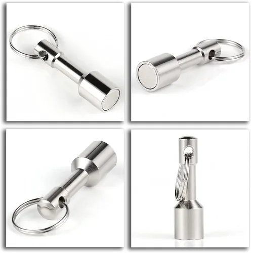 Vista 3 de Imán de Llavero para Prueba de Latón, Imanes de Bolsillo para Llavero con Fuerte Imán Magnético de Tierras Raras de Neodimio, Oro, Plata, Joyería