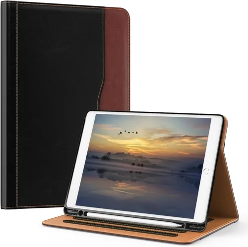 Vista 13 de OKP Funda para iPad de 9ª generación 2021/8ª generación 2020/7ª generación 2019 de 10.2 pulgadas, funda con visión multiángulo, cuero PU con soporte