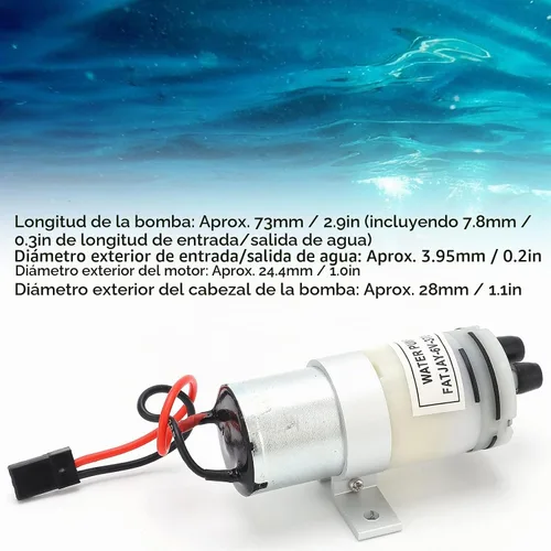 Vista 3 de HAOX RC Boat 370 Bomba de refrigeración de agua, 3-6V 370 Bomba de agua 370 Bomba de agua conveniente duradera con interruptor para barcos RC