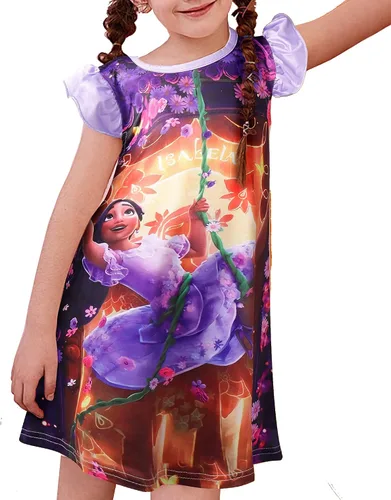 Vista 4 de Tonmild Princess Dress for Little Girls Magic Girls Ruffle Sleeve Dresses 3-9Y Kids Home Wear