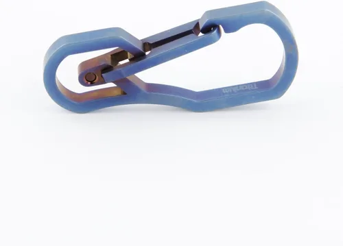 Vista 6 de Llavero de titanio multiherramientas con rodamiento máximo de 110.2 lbs llavero para senderismo, camping al aire libre (azul)