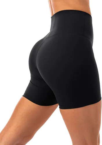 Vista 5 de Lavento - shorts para ciclismo, yoga, para mujer con sensación de segunda piel, cintura alta, ultrasuave, tiro de 56 pulgadas.