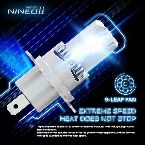 Vista 5 de NINEO Bombillas H4, inalámbricas, 600% superbrillantes, haz dual, 6500 K, luz antiniebla Plug & Play, paquete de 2