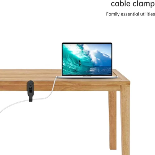 Vista 5 de Ganchos para colgar luces, ganchos de tornillo para luces colgantes, clips LED, acero inoxidable, negro, paquete de 20