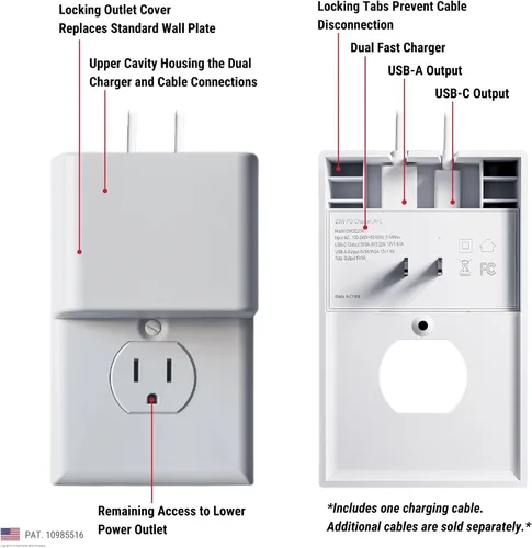 Vista 5 de Permaplug Bloqueo del cargador: sistema de bloqueo de cargador de teléfono antirrobo y a prueba de tirones para Apple iPhone