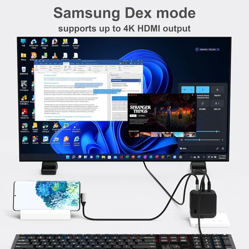 Vista 6 de Adaptador de cargador de muelle para interruptor OLED, cargador de interruptor portátil para modo de TV, base HDMI con cable de 4 pies, interruptor