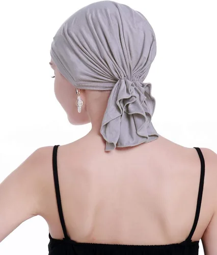 Vista 6 de osvyo Pañuelo de quimioterapia para mujer, pérdida de cabello, turbantes de cáncer sin cordones, embalaje sellado