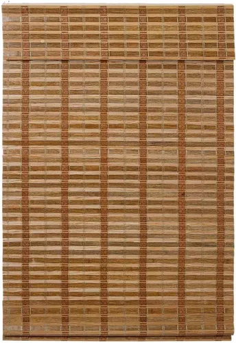 Vista 10 de Persiana romana de bambú sin cordón, para ventana, con cenefa de 8 pulgadas (café y tostado, 24 pulgadas de ancho x 64 de largo)