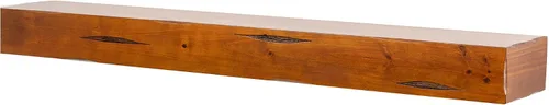 Vista 13 de MANTELSDIRECT Breckenridge - Estante de chimenea de 48 pulgadas con ménsulas - Estante rústico flotante para chimenea - Rubio - Estante de madera