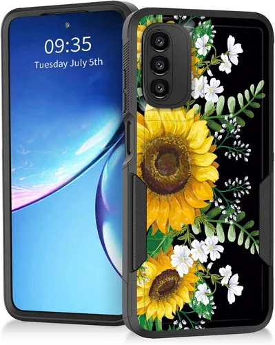 Vista 21 de Para Moto G Power 2022 – Funda protectora resistente de doble capa de policarbonato duro híbrido de goma suave a prueba de golpes – Ciervo