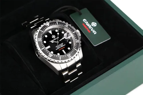 Vista 8 de ENRIVA - Reloj automático de buceo profesional para hombre, para buceo, con bisel de cerámica, con viento automático, para hombre