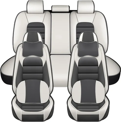 Vista 27 de Fundas de asiento para Chevrolet Chevy Aveo 2004-2011, funda de asiento de automóvil de piel sintética, compatible con bolsa de aire, protector