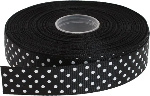 Vista 11 de Cinta de grogrén de lunares de 25 yardas cada rollo 100% poliéster (1 pulgada, beige)