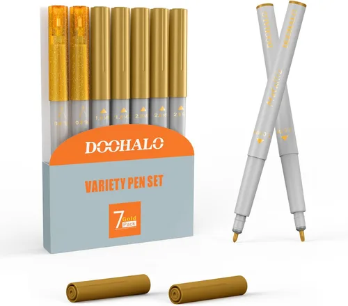 Vista 7 de DOOHALO Bolígrafos metálicos dorados con purpurina de gel compatibles con Cricut Maker 3/Maker/Explore 3/Air 2/Air 1.0/0.8/2.0/2.5 marcadores