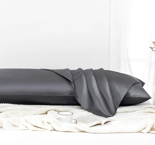 Vista 2 de Leeden - Funda de almohada de algodón para el cuerpo de 800 hilos, ultrasuave y transpirable para adultos, cierre de sobre, 21 x 54 pulgadas