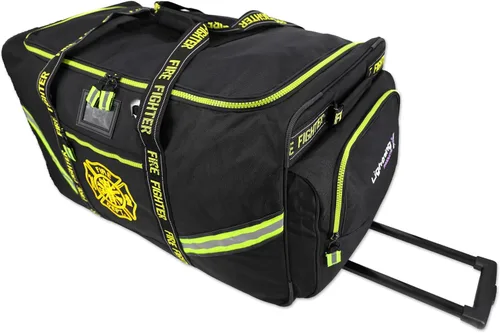 Vista 4 de Lightning X Premium - Bolsa de equipo de bomberos rodante con ruedas, mango retráctil, totalmente moldeada, 3 colores Negro