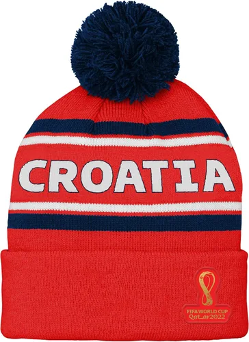 Vista 7 de Outerstuff Sombrero unisex para jóvenes de la Copa Mundial de la FIFA Country Premium Bobble Cuff Pom Hat Borgoña