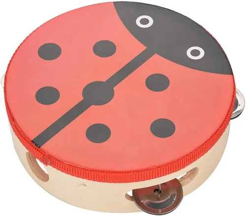 Vista 7 de Tambor de percusión de mano de madera de 5.9 in para niños, regalos de canciones de baile (1#)