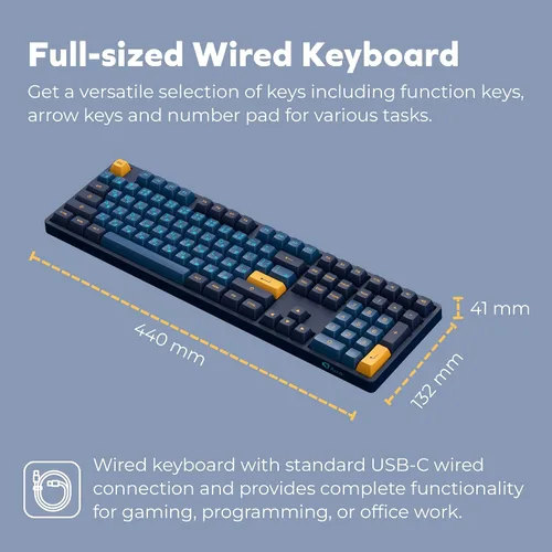 Vista 7 de Akko Teclado mecánico completo para juegos con cable 5108S Macaw Teclado con cable LED RGB con teclas PBT Teclado mecánico con cable USB-C