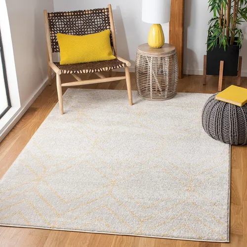 Vista 26 de SAFAVIEH Adirondack Collection - Alfombra decorativa, 2 x 3 pies, color negro y marfil, diseño geométrico moderno, no desprende pelusa y de fácil