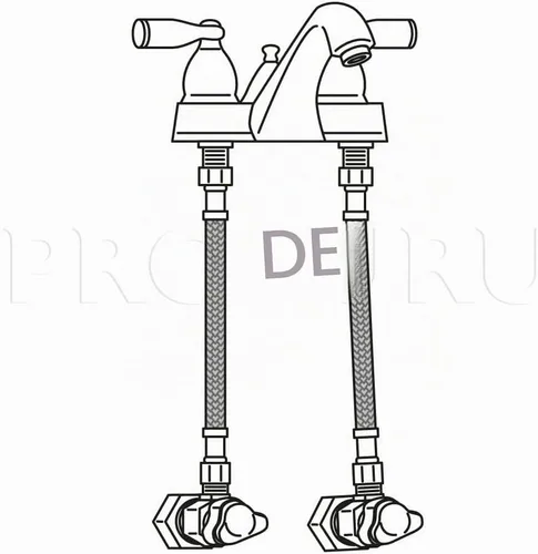 Vista 5 de PROCURU - Conector de manguera de grifo FIP de 12 pulgadas (1 pie) x 3/8 pulgadas Comp x 1/2 pulgadas, línea de suministro trenzada de acero