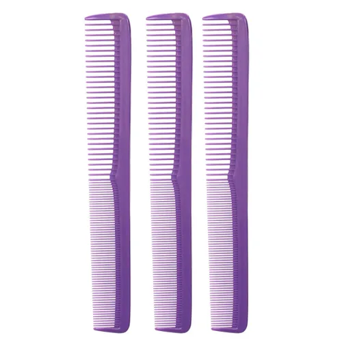 Vista 10 de Styling Gear #150 - Juego de 3 peines de corte de barbero, para hombre y mujer, para peinado, barba y bigote. Fabricado en los Estados Unidos (negro)