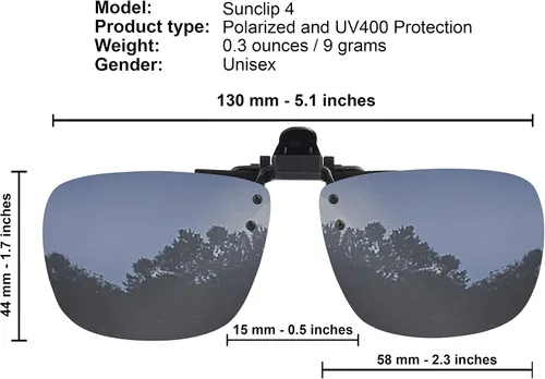 Vista 2 de Gafas de sol con clip en gafas de sol polarizadas con clip en gafas de sol sobre gafas de prescripción incluida