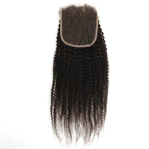 Vista 6 de Afro Kinky Curly 5x5 HD Cierre de encaje prearrancado con borde rizado de bebé 4B 4C, cierre de encaje HD de cabello humano transparente
