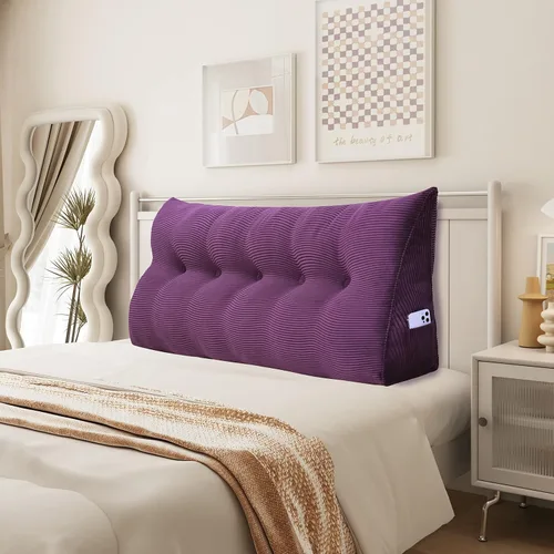 Vista 31 de Almohada de cuña Heaboard triangular para sentarse en la cama, almohadas de lectura para adultos, soporte para respaldo, almohada de cabecera, sofá