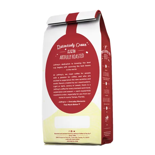 Vista 2 de Joffrey's Coffee - Angel's Kiss, tostado medio artesanal, granos de café arábica, sabor a crema de chocolate y coco, sin gluten, kosher, sin azúcar