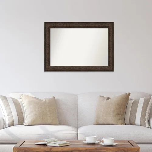 Vista 896 de Amanti Art Espejo de pared personalizado no biselado (25 x 25 pulgadas), marco de bronce acentuado, varios tamaños personalizados, espejo de baño