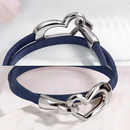 Vista 2 de Long tiantian Leather Bracelets for Women Men Heart Wrap Bracelets Western Jewelry Cowgirl Outfits Birthday Valentines Day Gifts for Her