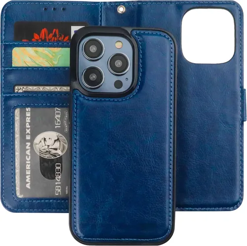 Vista 15 de Bocasal - Funda tipo cartera desmontable para iPhone 14 Pro, color negro