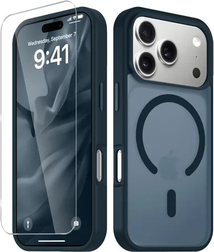 Vista 209 de Funda para Google Pixel 10 Pro XL, cubierta magnética mate, color negro Fit for MagSafe, Screen Protector included, Shockproof Military Grade