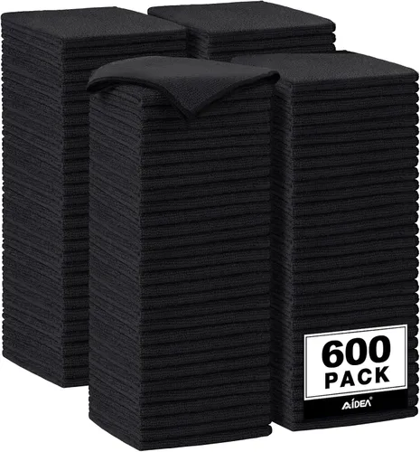 Vista 40 de AIDEA - Paño de limpieza de microfibra negro, 12 unidades, trapos de limpieza absorbentes de 12 x 12 pulgadas Microfiber Towels for Cars Lint Free