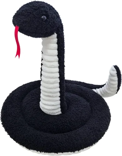 Vista 11 de Juguete de peluche negro de serpiente de peluche, suave juguete de peluche para niños y niñas, regalos para niños o novia, 17 pulgadas