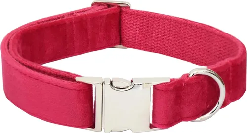 Vista 9 de Bubblepup Collar de terciopelo para perro, collar suave para perros pequeños, medianos y grandes