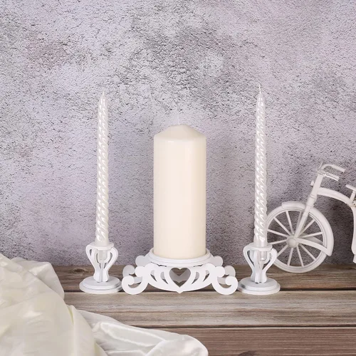 Vista 6 de Unity Candelabro – Juego de velas Unity para ceremonia de boda – Portavelas cónicos de pilar para decoración de centros de mesa de bodas, despedida